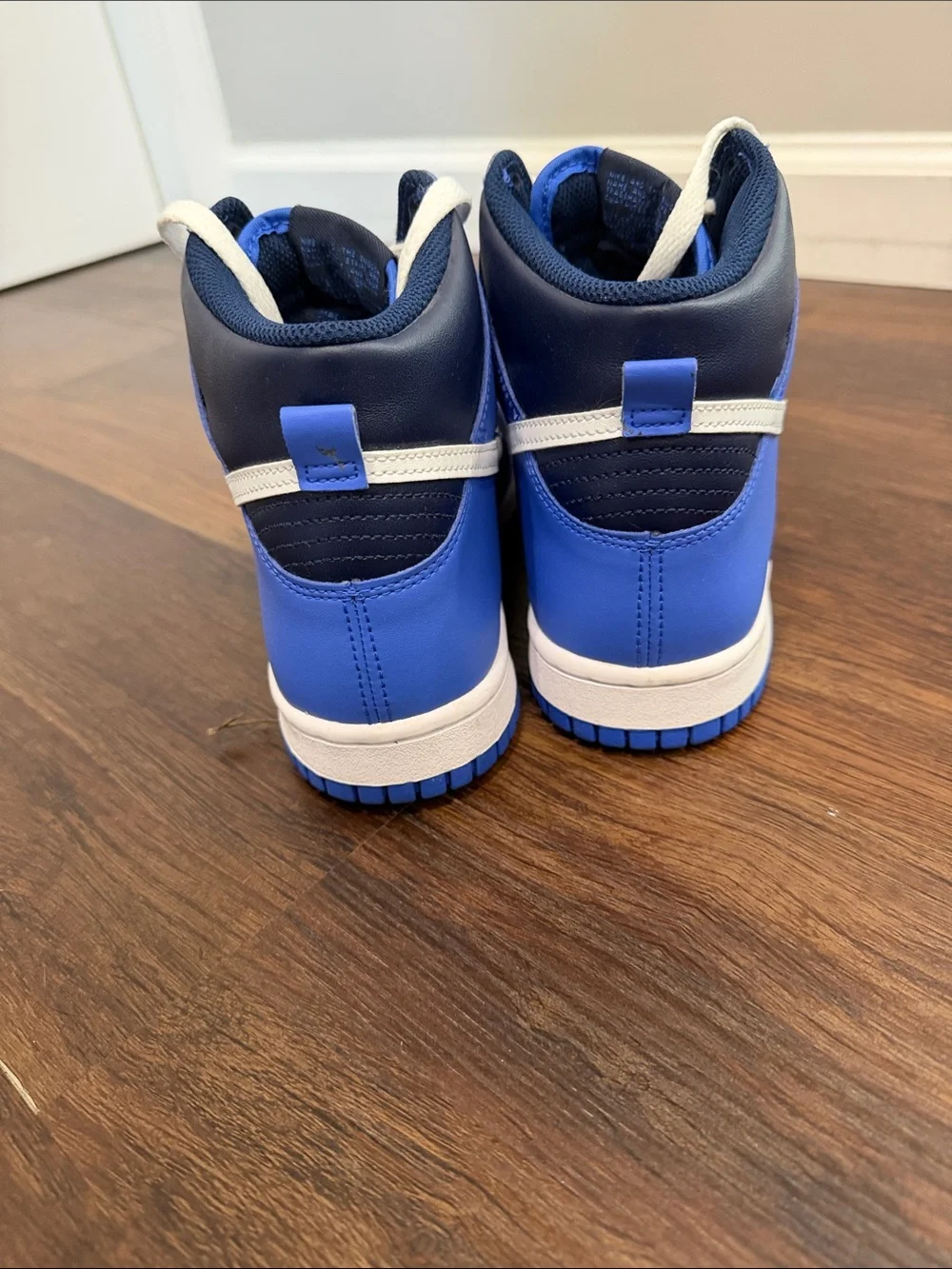 Nike Kids High-Top Sneakers in Blue and White